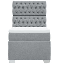 Boxspringbett mit Matratze Hellgrau 90x190 cm Stoff