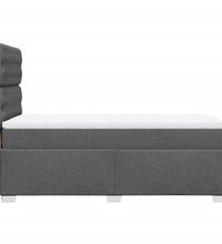 Boxspringbett mit Matratze Dunkelgrau 90x190 cm Stoff