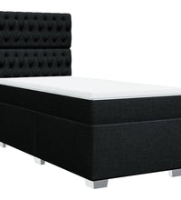 Boxspringbett mit Matratze Schwarz 90x190 cm Stoff