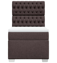 Boxspringbett mit Matratze Dunkelbraun 90x190 cm Stoff