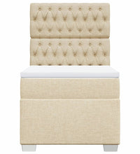 Boxspringbett mit Matratze Creme 90x190 cm Stoff
