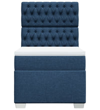 Boxspringbett mit Matratze Blau 90x190 cm Stoff