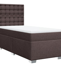 Boxspringbett mit Matratze Dunkelbraun 90x190 cm Stoff