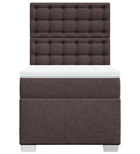 Boxspringbett mit Matratze Dunkelbraun 90x190 cm Stoff