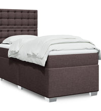 Boxspringbett mit Matratze Dunkelbraun 90x190 cm Stoff