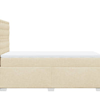 Boxspringbett mit Matratze Creme 90x190 cm Stoff