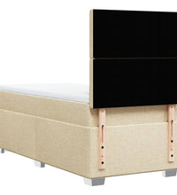 Boxspringbett mit Matratze Creme 90x190 cm Stoff