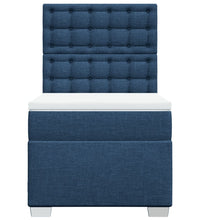 Boxspringbett mit Matratze Blau 90x190 cm Stoff