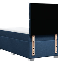 Boxspringbett mit Matratze Blau 90x190 cm Stoff
