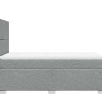 Boxspringbett mit Matratze Hellgrau 90x200 cm Stoff