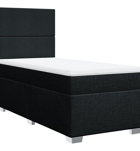 Boxspringbett mit Matratze Schwarz 90x200 cm Stoff