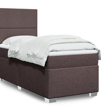 Boxspringbett mit Matratze Dunkelbraun 90x200 cm Stoff
