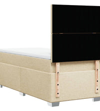 Boxspringbett mit Matratze Creme 90x200 cm Stoff