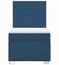 Boxspringbett mit Matratze Blau 90x200 cm Stoff