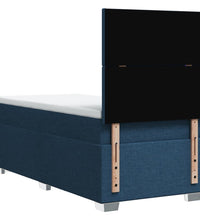 Boxspringbett mit Matratze Blau 90x200 cm Stoff