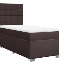 Boxspringbett mit Matratze Dunkelbraun 90x200 cm Stoff