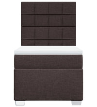 Boxspringbett mit Matratze Dunkelbraun 90x200 cm Stoff