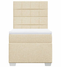 Boxspringbett mit Matratze Creme 90x200 cm Stoff