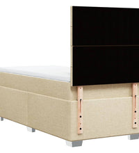 Boxspringbett mit Matratze Creme 90x200 cm Stoff
