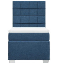 Boxspringbett mit Matratze Blau 90x200 cm Stoff