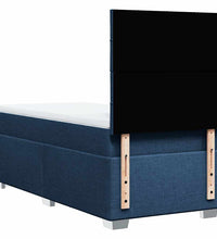 Boxspringbett mit Matratze Blau 90x200 cm Stoff