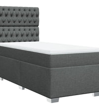 Boxspringbett mit Matratze Dunkelgrau 90x200 cm Stoff