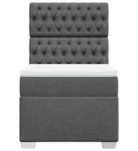 Boxspringbett mit Matratze Dunkelgrau 90x200 cm Stoff