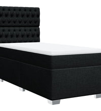 Boxspringbett mit Matratze Schwarz 90x200 cm Stoff