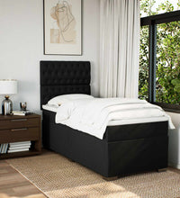 Boxspringbett mit Matratze Schwarz 90x200 cm Stoff