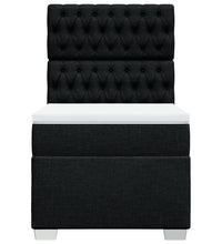 Boxspringbett mit Matratze Schwarz 90x200 cm Stoff