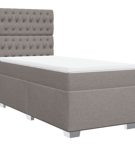 Boxspringbett mit Matratze Taupe 90x200 cm Stoff