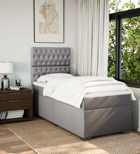 Boxspringbett mit Matratze Taupe 90x200 cm Stoff
