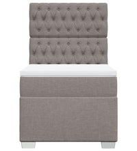 Boxspringbett mit Matratze Taupe 90x200 cm Stoff