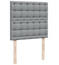 Boxspringbett mit Matratze Hellgrau 90x200 cm Stoff
