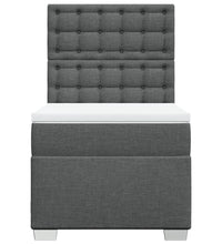 Boxspringbett mit Matratze Dunkelgrau 90x200 cm Stoff