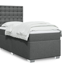Boxspringbett mit Matratze Dunkelgrau 90x200 cm Stoff