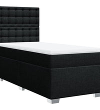 Boxspringbett mit Matratze Schwarz 90x200 cm Stoff