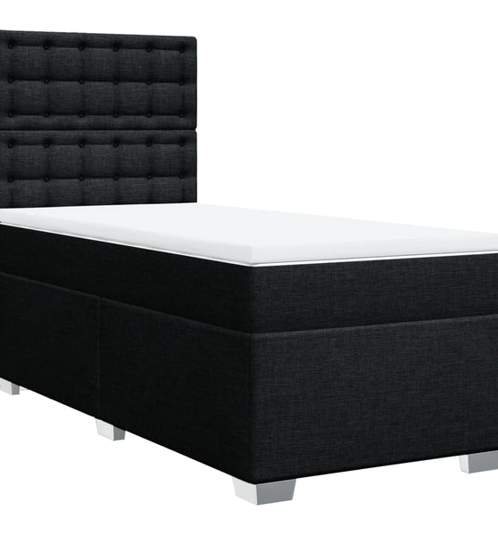 Boxspringbett mit Matratze Schwarz 90x200 cm Stoff