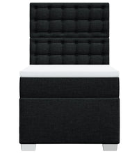 Boxspringbett mit Matratze Schwarz 90x200 cm Stoff
