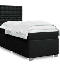 Boxspringbett mit Matratze Schwarz 90x200 cm Stoff