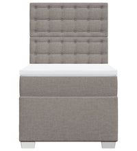 Boxspringbett mit Matratze Taupe 90x200 cm Stoff