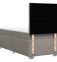 Boxspringbett mit Matratze Taupe 90x200 cm Stoff