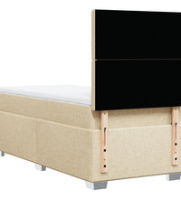 Boxspringbett mit Matratze Creme 90x200 cm Stoff