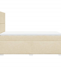 Boxspringbett mit Matratze Creme 100x200 cm Stoff