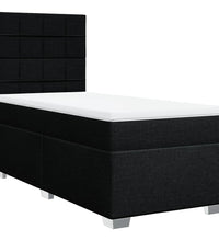 Boxspringbett mit Matratze Schwarz 100x200 cm Stoff