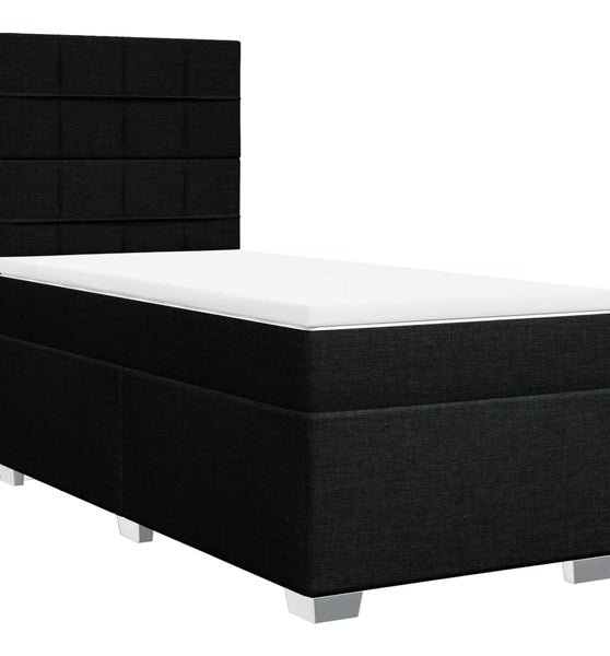 Boxspringbett mit Matratze Schwarz 100x200 cm Stoff