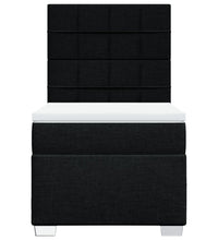 Boxspringbett mit Matratze Schwarz 100x200 cm Stoff