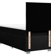 Boxspringbett mit Matratze Schwarz 100x200 cm Stoff