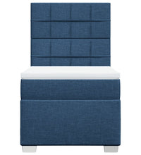 Boxspringbett mit Matratze Blau 100x200 cm Stoff