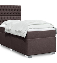 Boxspringbett mit Matratze Dunkelbraun 100x200 cm Stoff
